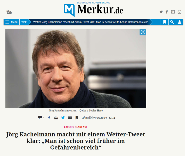 Merkur - Jörg Kachelmann macht mit einem Wetter-Tweet klar: