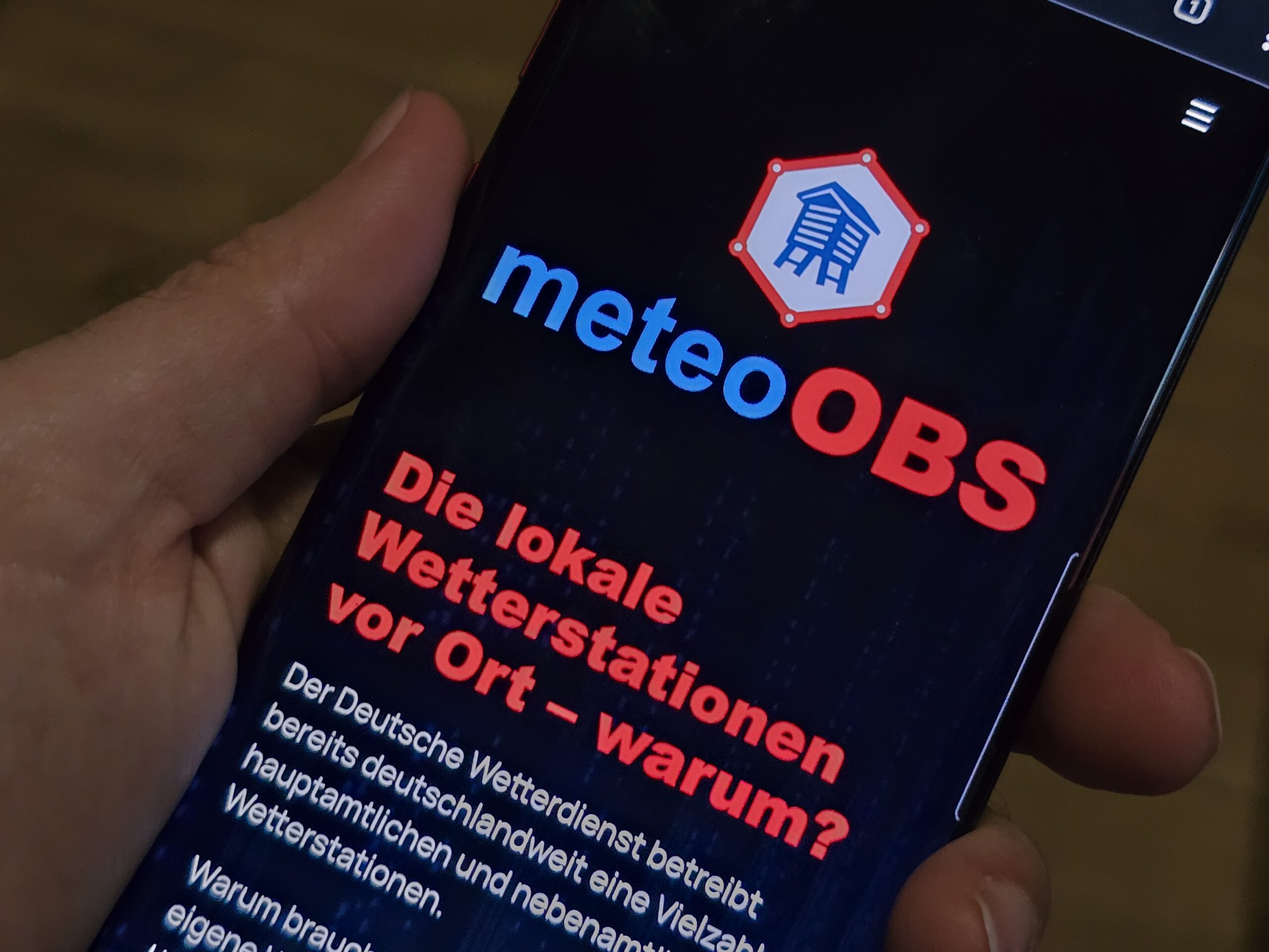 Website für meteoOBS aufgesetzt
