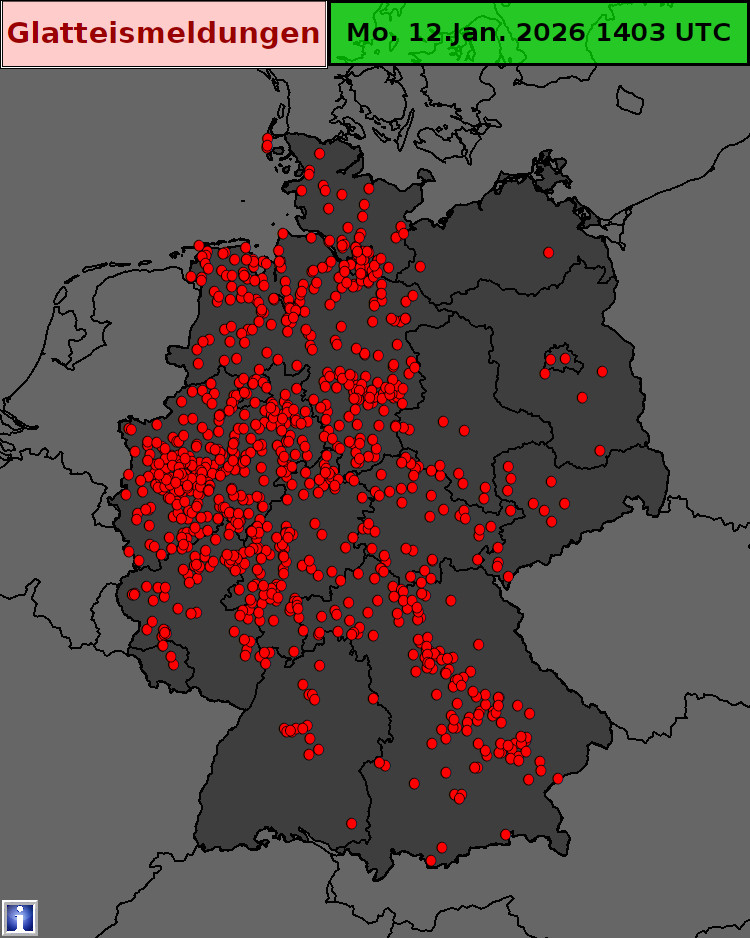 Glatteismeldungen Warnwetter-App DWD